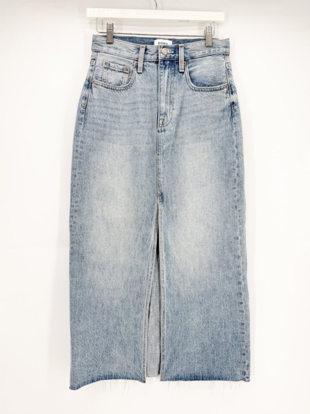 Anthropologie Pistola Alice Midi Denim Split Front Brooklyn Midi Skirt 26 - Picture 2 of 9